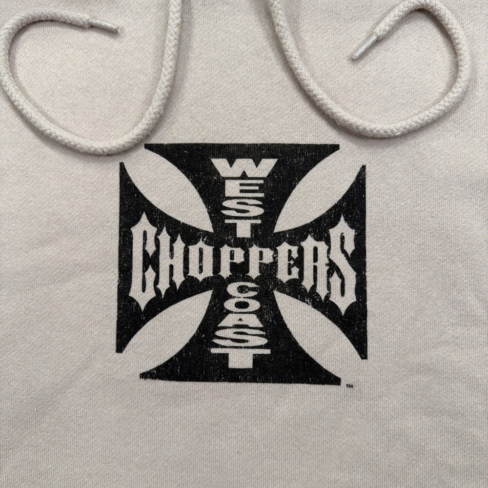 West Coast Choppers Authentic Cross Y2K Tan Hoodie Pullover Sweatshirt Small - Picture 2 of 8